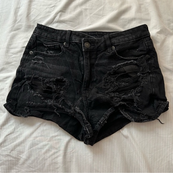 American Eagle High Waisted Black Mom Shorts - Picture 1 of 4